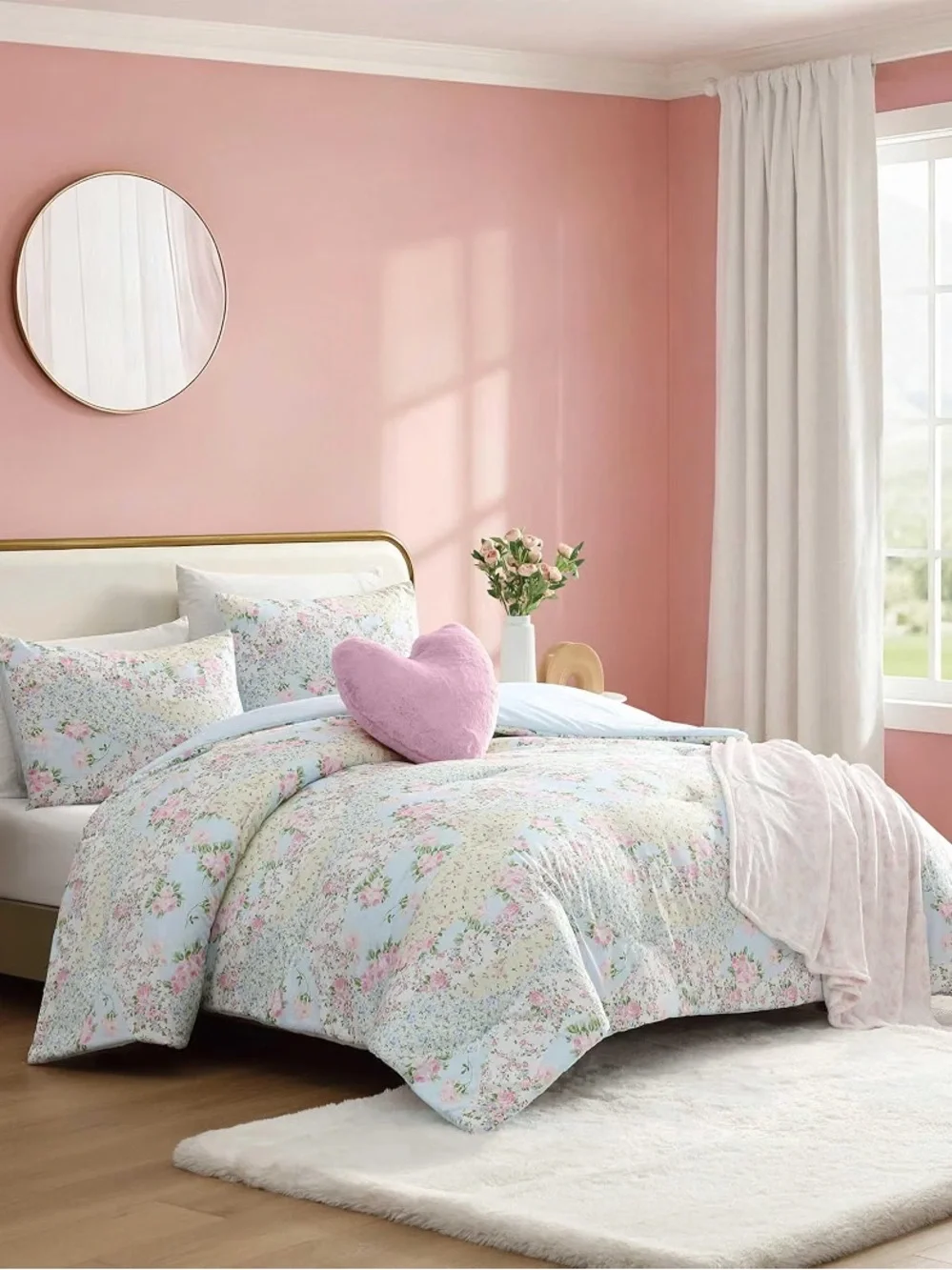 Betsey Johnson King 8-Pc Comforter Set Floral Butterfly Hearts Bow Sheets
